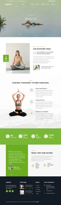 yogabest mini website template desktop screenshot