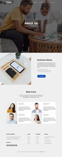express mini website template desktop screenshot