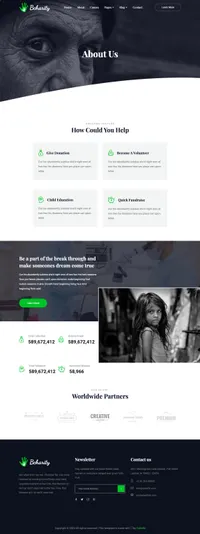 bcharity mini website template desktop screenshot