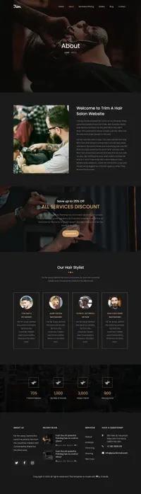 trim mini website template desktop screenshot