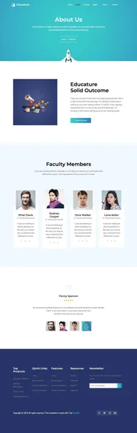 educature mini website template desktop screenshot