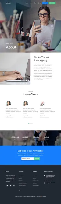 jobportal mini website template desktop screenshot