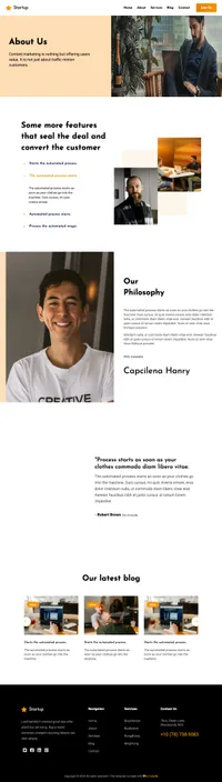 thestartup mini website template desktop screenshot