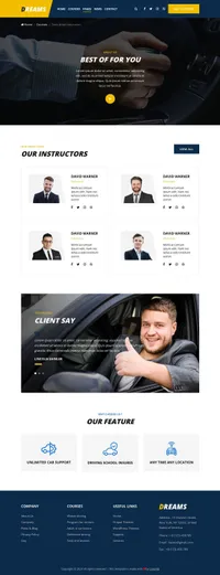 dreams mini website template desktop screenshot