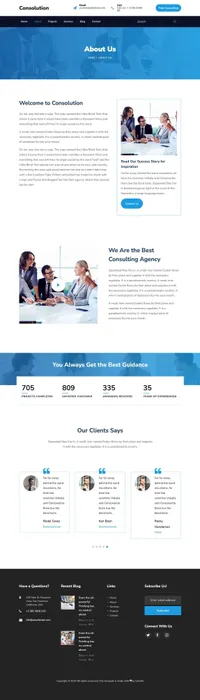 consulotion mini website template desktop screenshot
