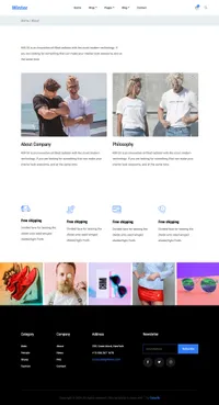 winter mini website template desktop screenshot