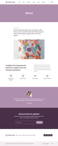 pillow-mart mini website template desktop screenshot