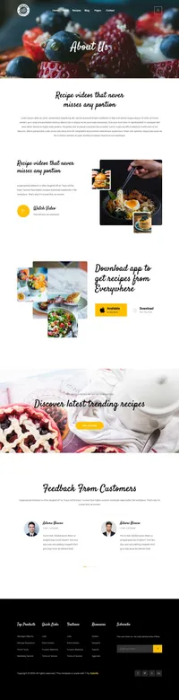 tasty-recipes mini website template desktop screenshot
