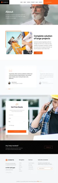consto mini website template desktop screenshot