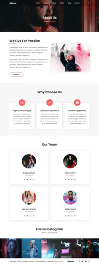 alime mini website template desktop screenshot