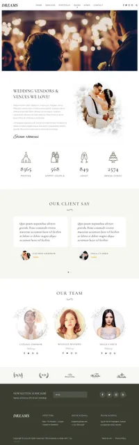 weddingdreams mini website template desktop screenshot