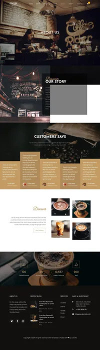 coffee-blend mini website template desktop screenshot
