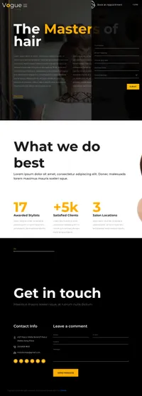 vogue mini website template desktop screenshot