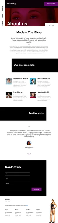 modelo mini website template desktop screenshot