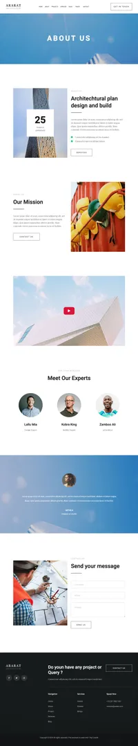 ararat mini website template desktop screenshot