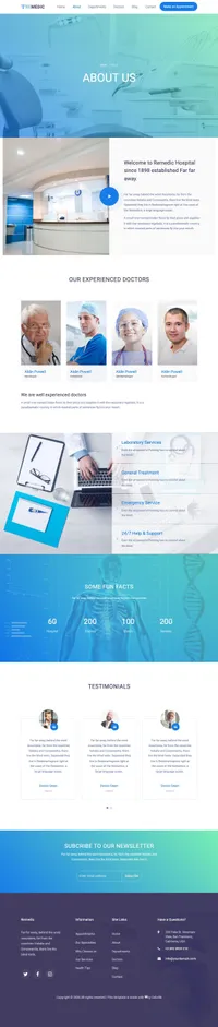 remedic mini website template desktop screenshot