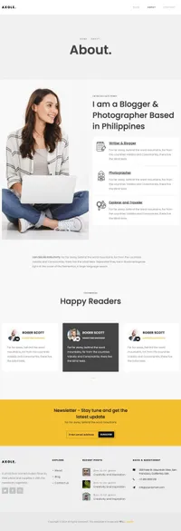 axole mini website template desktop screenshot