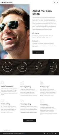 photographer mini website template desktop screenshot