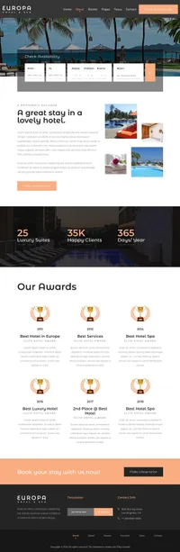 europa mini website template desktop screenshot