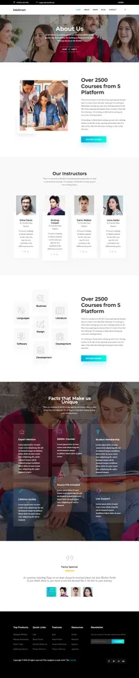 edusmart mini website template desktop screenshot
