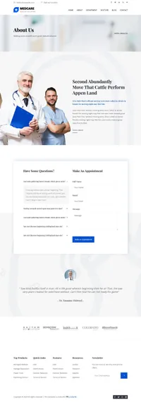 medcare mini website template desktop screenshot