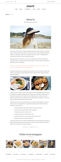 foode mini website template desktop screenshot