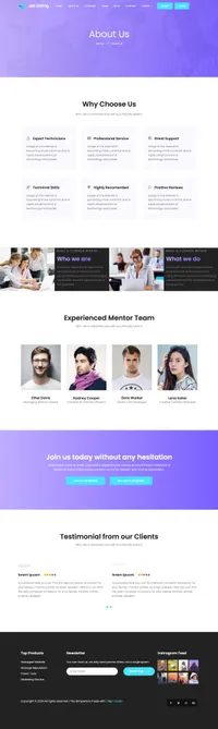joblisting mini website template desktop screenshot