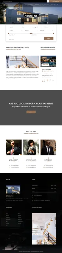 south mini website template desktop screenshot