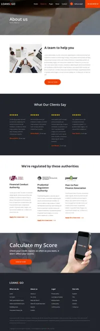 loans2go mini website template desktop screenshot