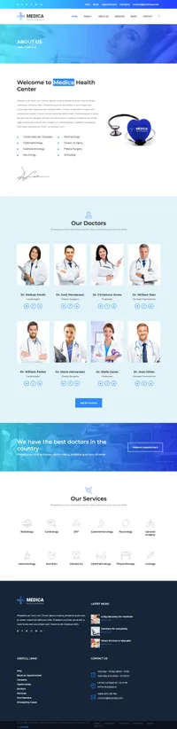 medica mini website template desktop screenshot