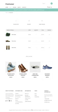 footwear mini website template desktop screenshot