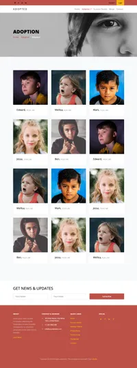 adopted mini website template desktop screenshot