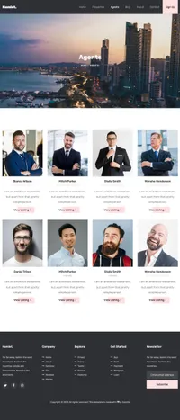 hamlet mini website template desktop screenshot