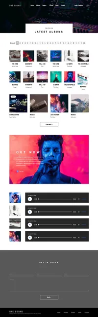 onemusic mini website template desktop screenshot