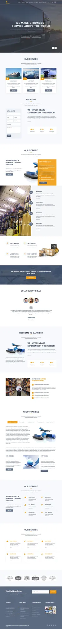 carries mini website template desktop screenshot