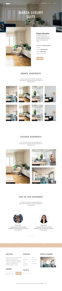 apart mini website template desktop screenshot