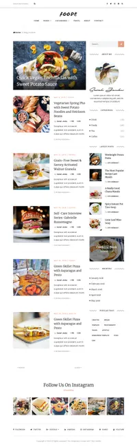 foode mini website template desktop screenshot