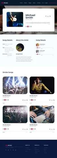 solmusic mini website template desktop screenshot
