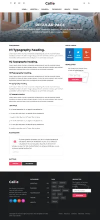 callie mini website template desktop screenshot