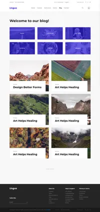 lingua mini website template desktop screenshot