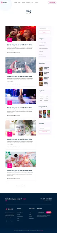 seogo mini website template desktop screenshot
