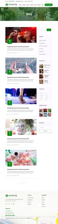 gardening mini website template desktop screenshot
