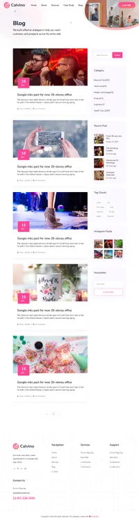calvino mini website template desktop screenshot