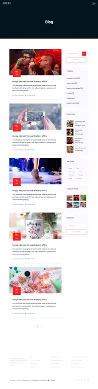 archi mini website template desktop screenshot