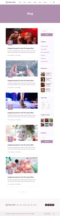 pillow-mart mini website template desktop screenshot