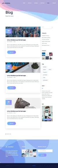 sierra mini website template desktop screenshot