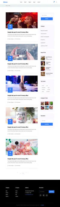 winter mini website template desktop screenshot