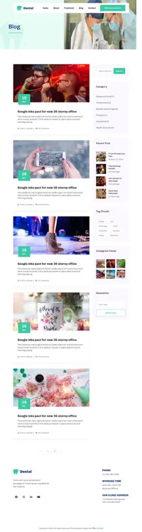 dental mini website template desktop screenshot