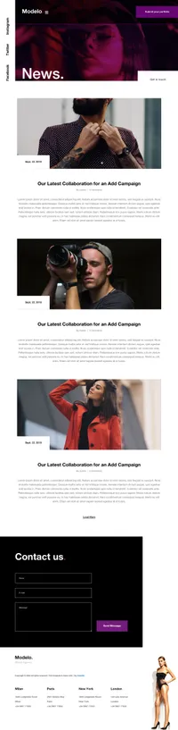 modelo mini website template desktop screenshot