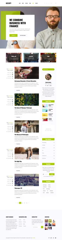 occupy mini website template desktop screenshot